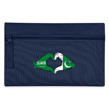 Saudi Arabia Pakiastan Flag Hands Heart Shape Used - Pencil Case - light blue - Front