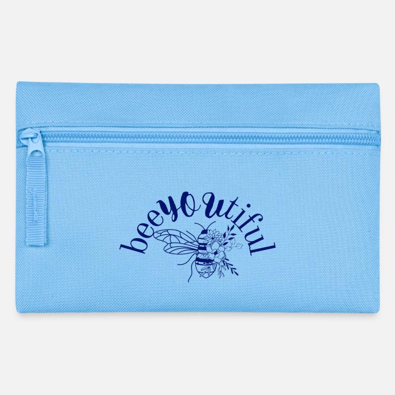Bee you tiful - Design mit Biene - Federtasche - Hellblau