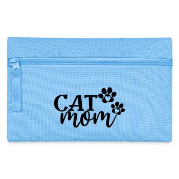 Cat Mom - Cute Paws Cat Lover Maman Propriétaire de chat - Trousse - bleu clair - Devant
