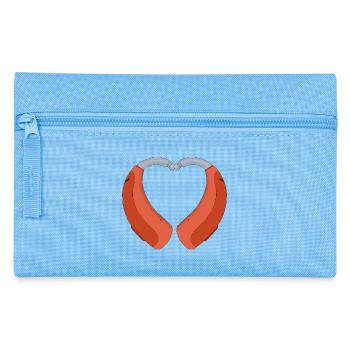 Heart Shaped Hearing Aid - Pencil Case - light blue - Front