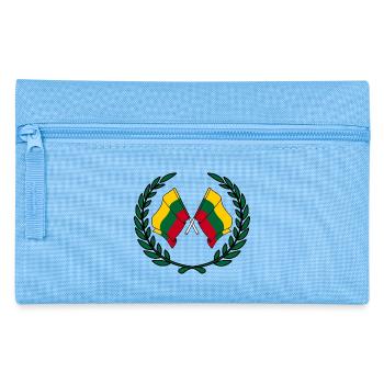 Flaggen Litauen im Lorbeerkranz - Federtasche - Hellblau - Vorne