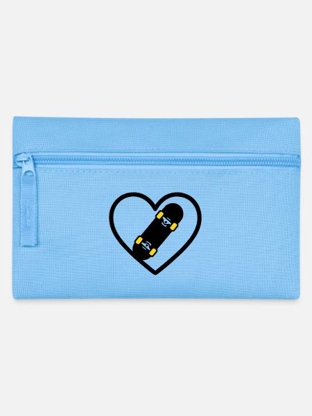 Skateboard Herz Sport Street Leidenschaft - Federtasche - Hellblau