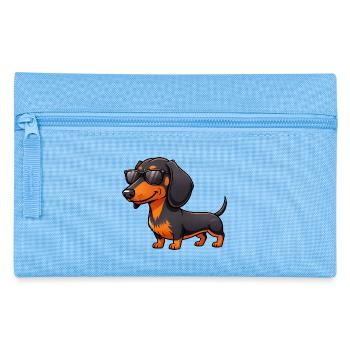 Cool dachshund with sunglasses summer friend - Pencil Case - light blue - Front