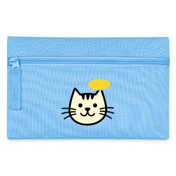 Cat face with speech bubble - Pencil Case - light blue - Front