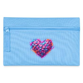 Plumes Cœur de Couleur Couleurs Néon - Trousse - bleu clair - Devant