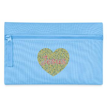 Jesus liebt dich | Glaube | Geschenk - Federtasche - Hellblau - Vorne