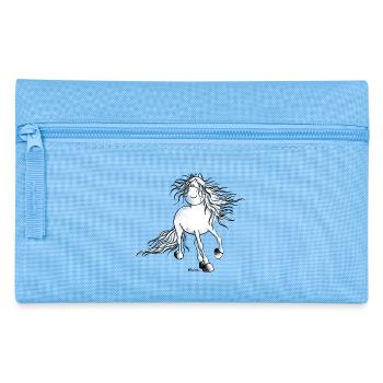 "White Beauty" - Horse - Andalusian - Pencil Case - light blue - Front