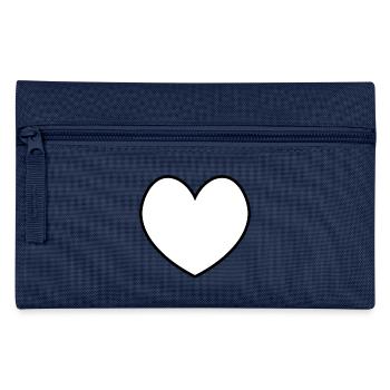 Contour noir blanc cœur - Trousse - bleu clair - Devant