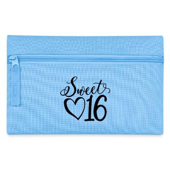 Süßes sechzehn süßes Geschenk zum 16. Geburtstag 16 Jahre alt - Federtasche - Hellblau - Vorne