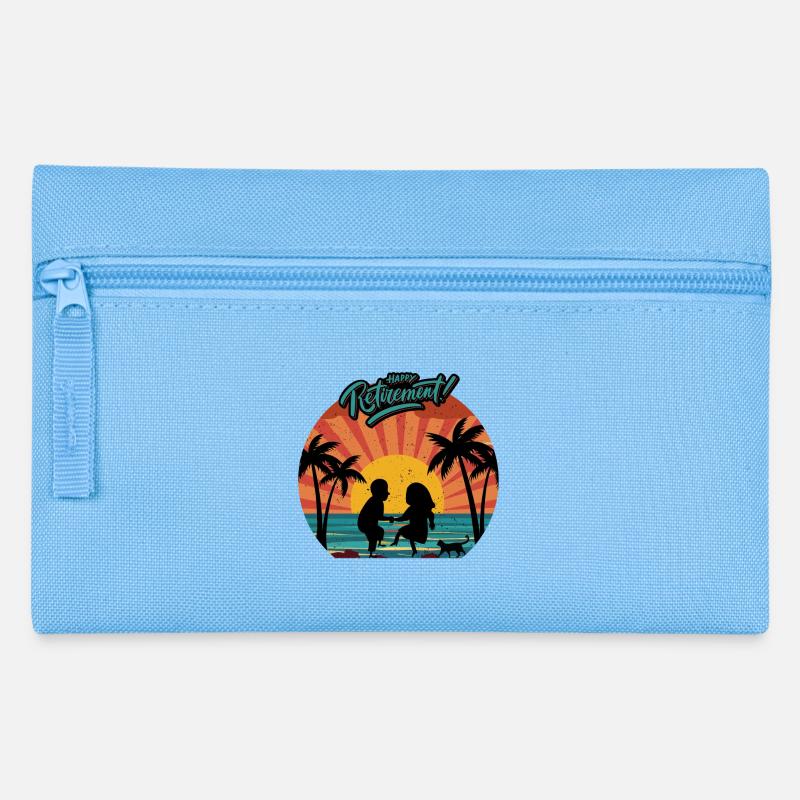 Guesthouse couple dancing happily sunset palm trees - Pencil Case - light blue