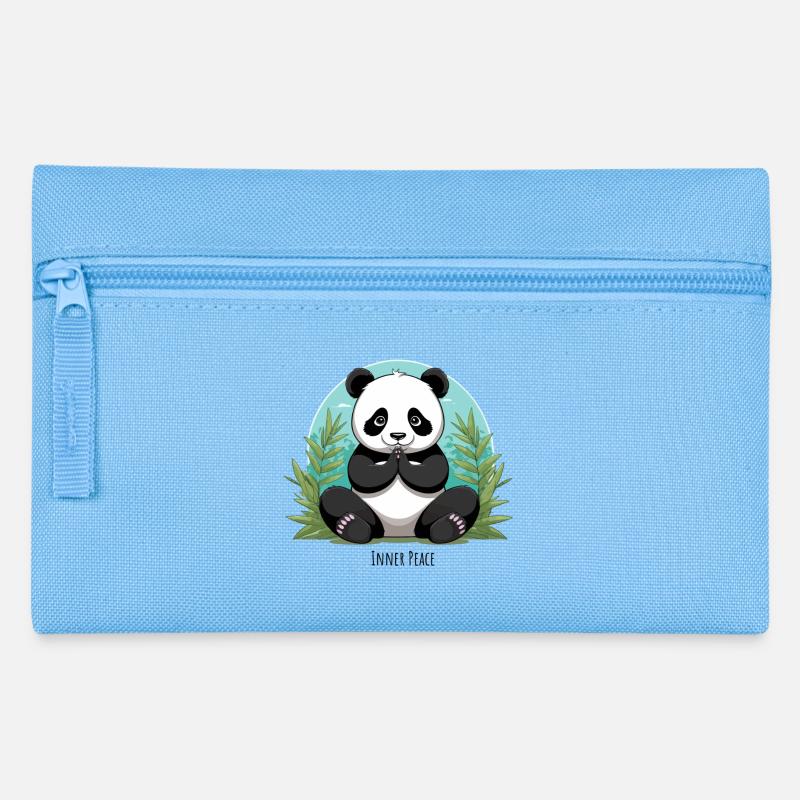 Inner Peace – Meditierender Panda - Federtasche - Hellblau