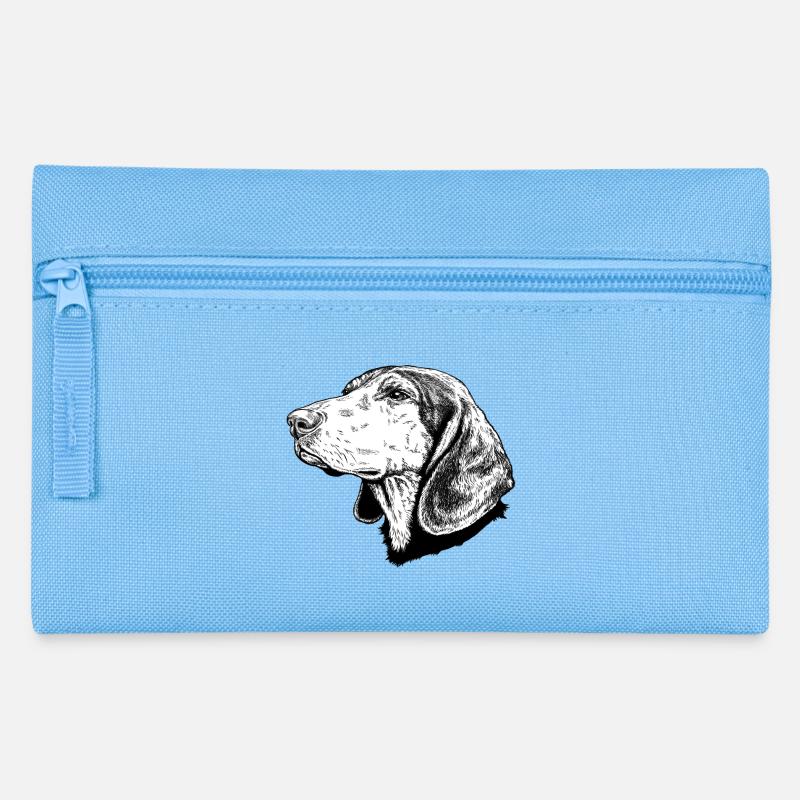 Griechische Bracke sw Hellenikos Ichnilatis - Federtasche - Hellblau