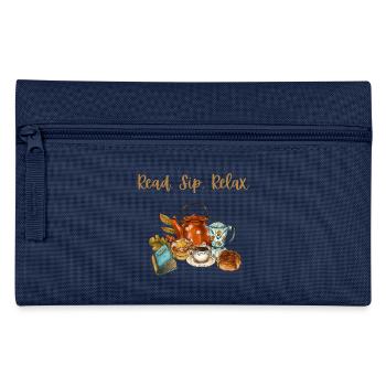 Cozy Autumn Vibe: Read, Sip, & Relax - Pencil Case - light blue - Front