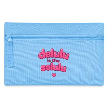 Texte de la bulle rose Delulu - Trousse - bleu clair - Devant