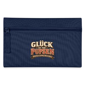 Glück ist wie Pupsen Vintage Spruch - Federtasche - Hellblau - Vorne