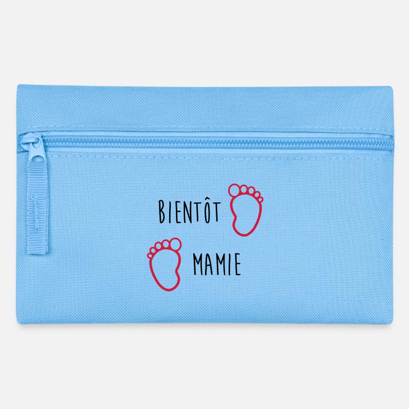 Bientôt Mamie - Mamy - Naissance - Bébé - Enfant - Trousse - bleu clair