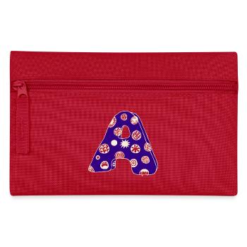 Letter A with character in blue - Pencil Case - red - Front