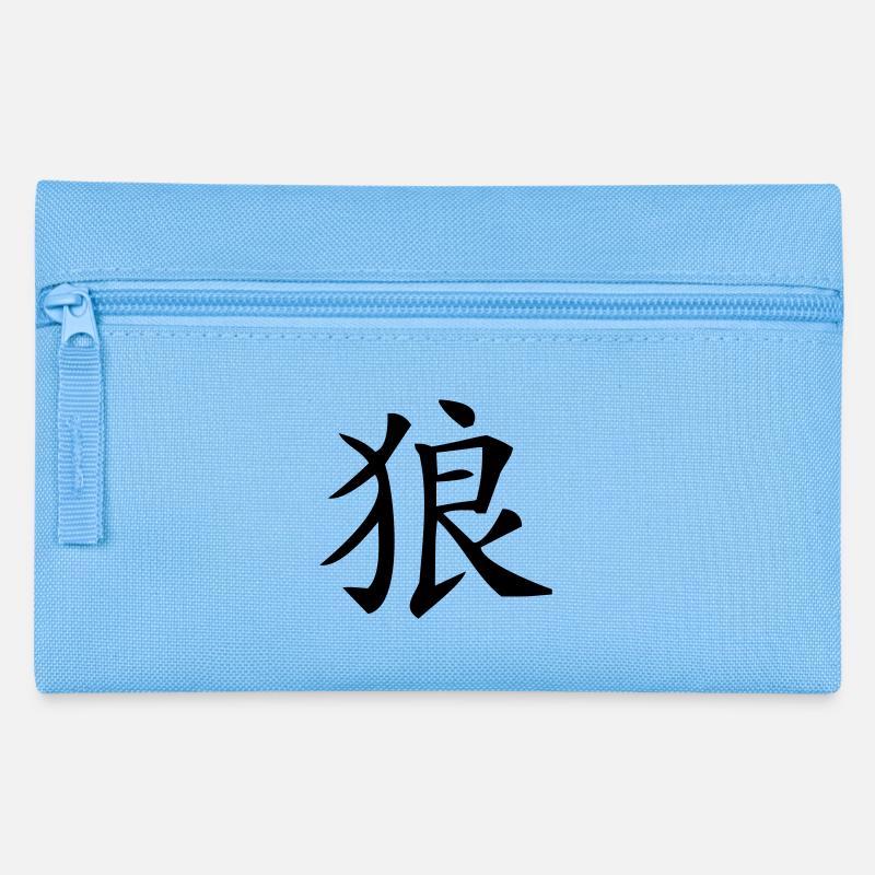 Chinesisches Zeichen Wolf, Lupo - Federtasche - Hellblau