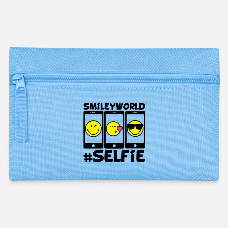 Smileys und Selfies - Federtasche - Hellblau