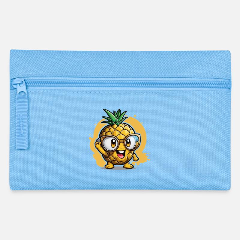 Kleine Ananas - Federtasche - Hellblau