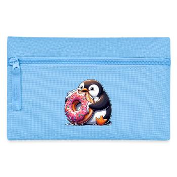 pingouin mignon beignet amateur de dessin animé manger - Trousse - bleu clair - Devant