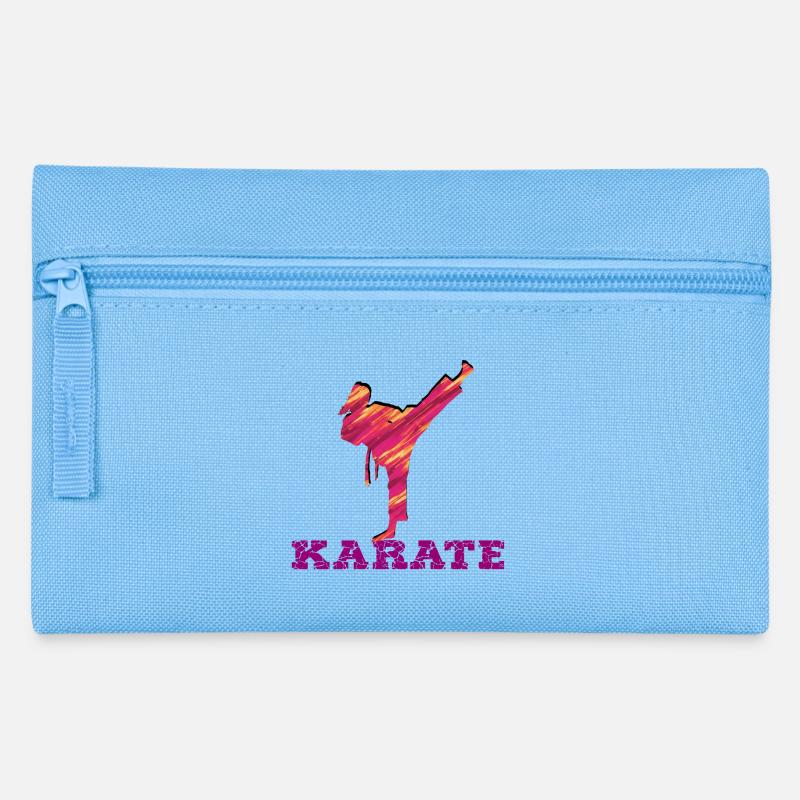Karate Silhouette Farbexplosion - Federtasche - Hellblau