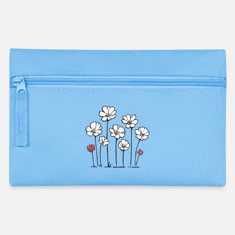 Delicate Wildflower Pattern - Pencil Case - light blue