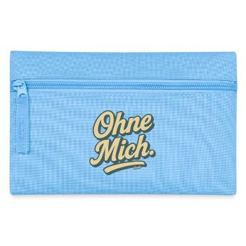 Ohne Mich Retro Script - Federtasche - Hellblau - Vorne