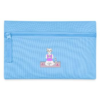 Yoga cat yoga cat wellness relaxation - Pencil Case - light blue - Front
