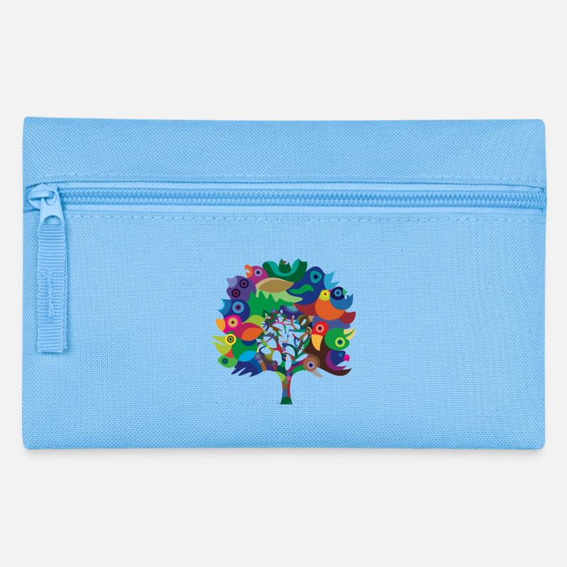 Overbirded Tree - Pencil Case - light blue