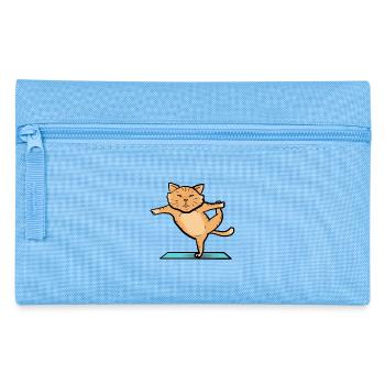 Chat en train de faire du sport - Trousse - bleu clair - Devant