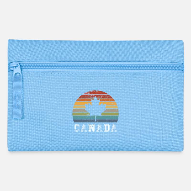 Conception / cadeau de feuille d'érable vintage du Canada - Trousse - bleu clair
