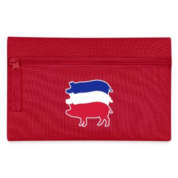 Tricolor pork in stripes - Pencil Case - red - Front