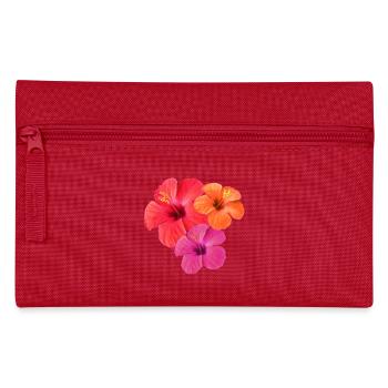 Tropischer Hibiskus-Dreier in Rot, Orange & Pink - Federtasche - Rot - Vorne