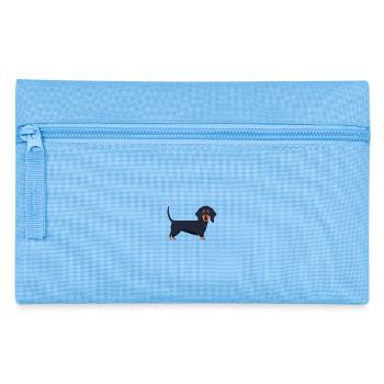 Dachshund Dackel Hund Dog Hundemensch Geschenkidee - Federtasche - Hellblau - Vorne