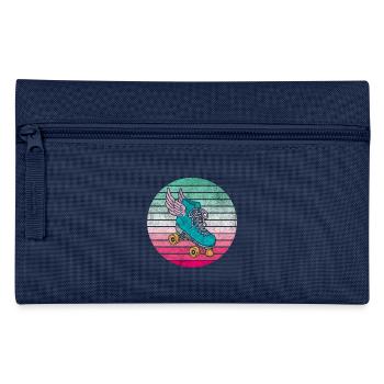 Rollschuh Vintage Design / Geschenk - Federtasche - Hellblau - Vorne