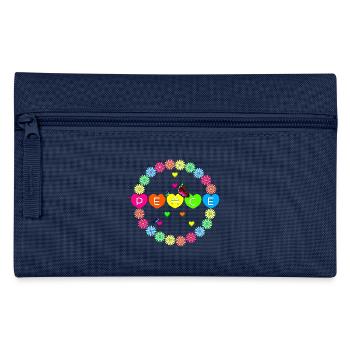 Farbkreis des Friedens Peace Flower Power - Federtasche - Hellblau - Vorne