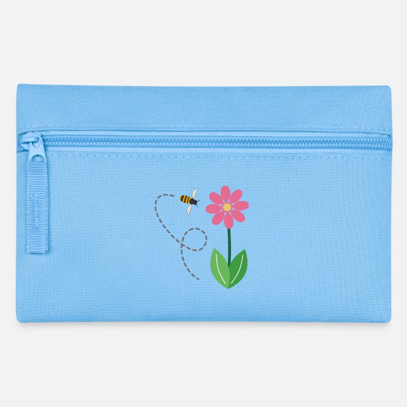 Die Blume und die Biene - Federtasche - Hellblau