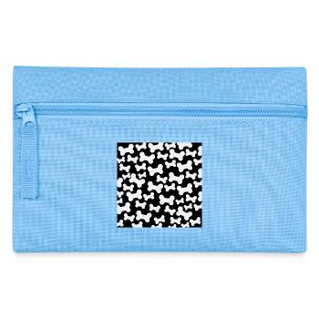 Menschenknochen Muster, gruselige Prints, schenken - Federtasche - Hellblau - Vorne