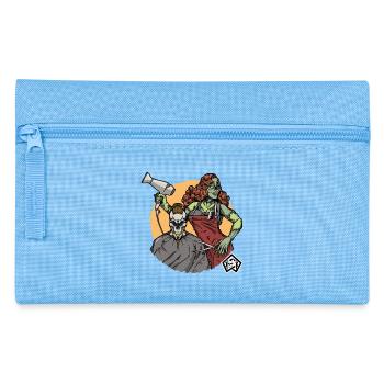 Friseurin, Friseuse, Frisörin, Friseur, Barber - Federtasche - Hellblau - Vorne