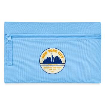 New York Skyline Vintage Badge - Federtasche - Hellblau - Vorne