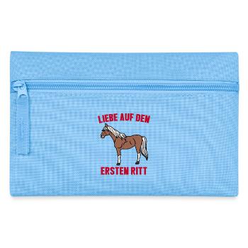 Islandpferde Pferdenarr Cool Statement Pferde - Federtasche - Hellblau - Vorne