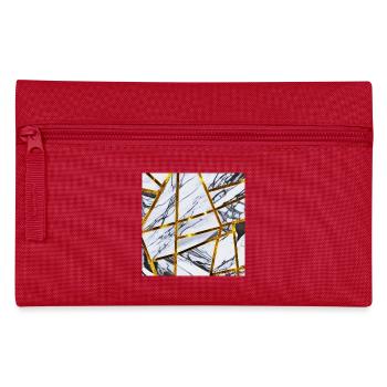 Marble White Gold - Pencil Case - red - Front