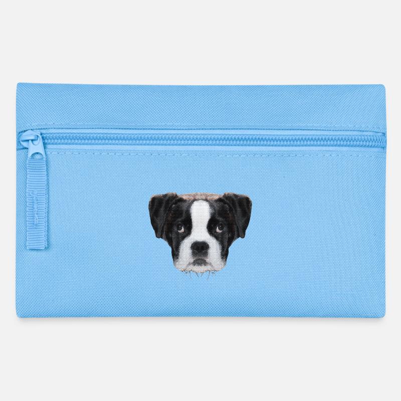schöne hündchen, Boxerbaby - Federtasche - Hellblau