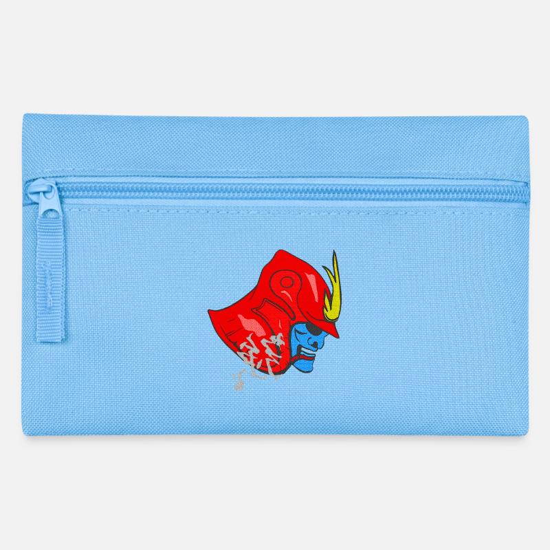 kanjimuster „Stärke“, samureihelm - Federtasche - Hellblau