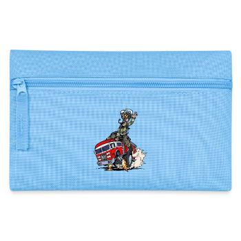 Feuerwehr Brandschutz Feuerwehrauto Lebensretter - Federtasche - Hellblau - Vorne
