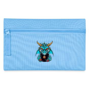 Dragon design with mystical scenery - Pencil Case - light blue - Front