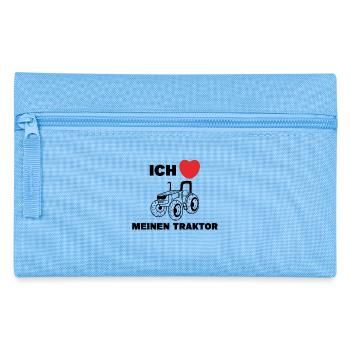 Nutzfahrzeug Ich Liebe Traktor Statement Herz - Federtasche - Hellblau - Vorne