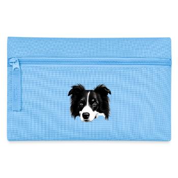 Border Collie Irischer Hütehund - Federtasche - Hellblau - Vorne