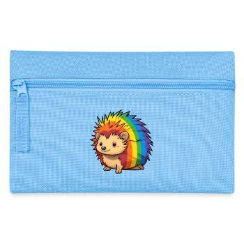 Igel-Design in Regenbogenflaggenfarben | Stolz - Federtasche - Hellblau - Vorne